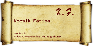 Kocsik Fatima névjegykártya